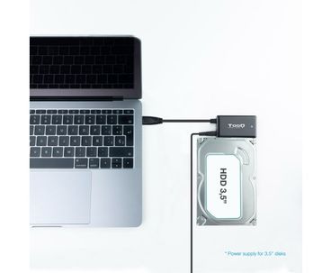 ADAPTADOR USB 3.0 USB-A A SATA PARA DISCOS DUROS 2.5"-3.5" NEGRO TOOQ